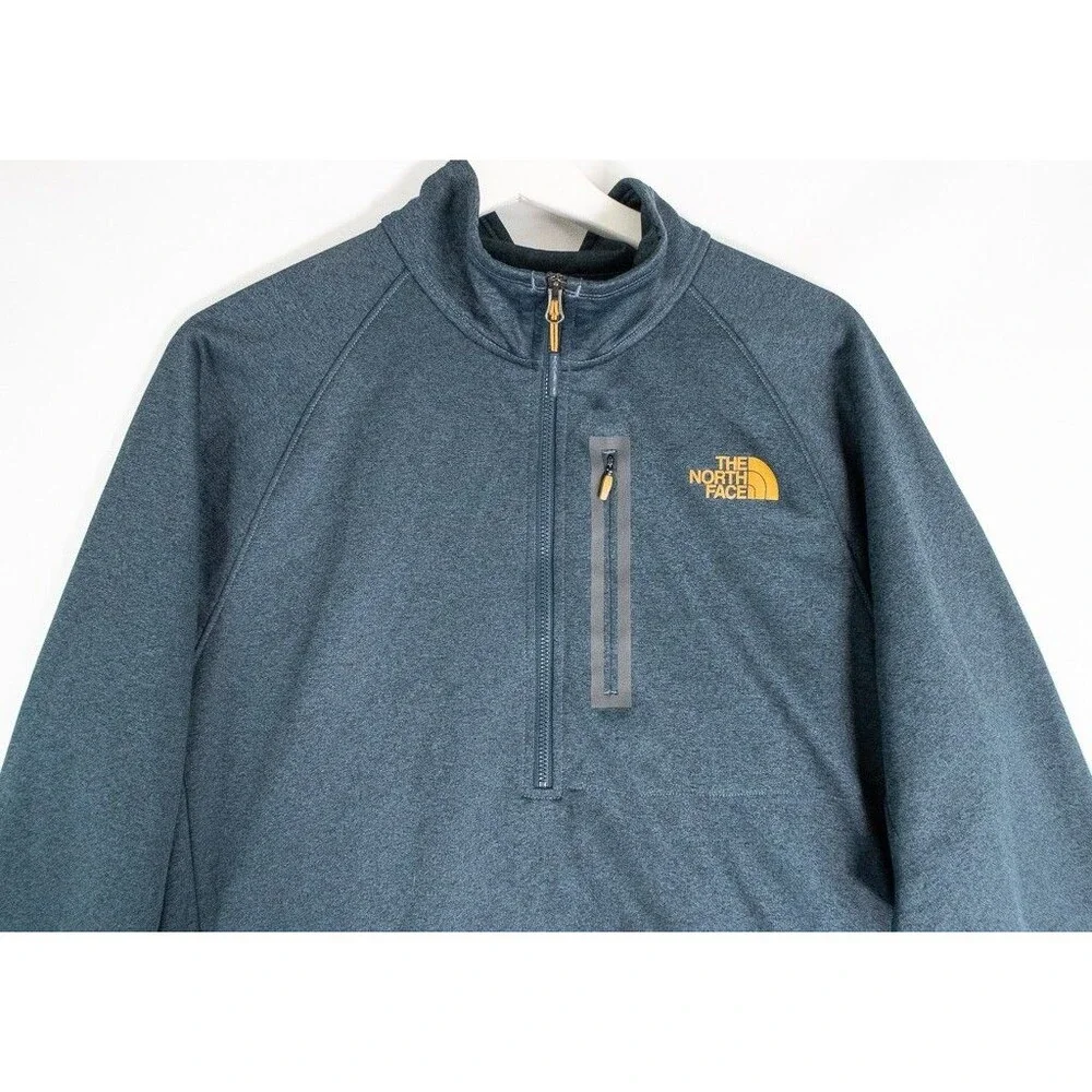 The North Face Jacket Men's Large Blue Green 1/2 Zip Pullover Fleece Long Sleeve
